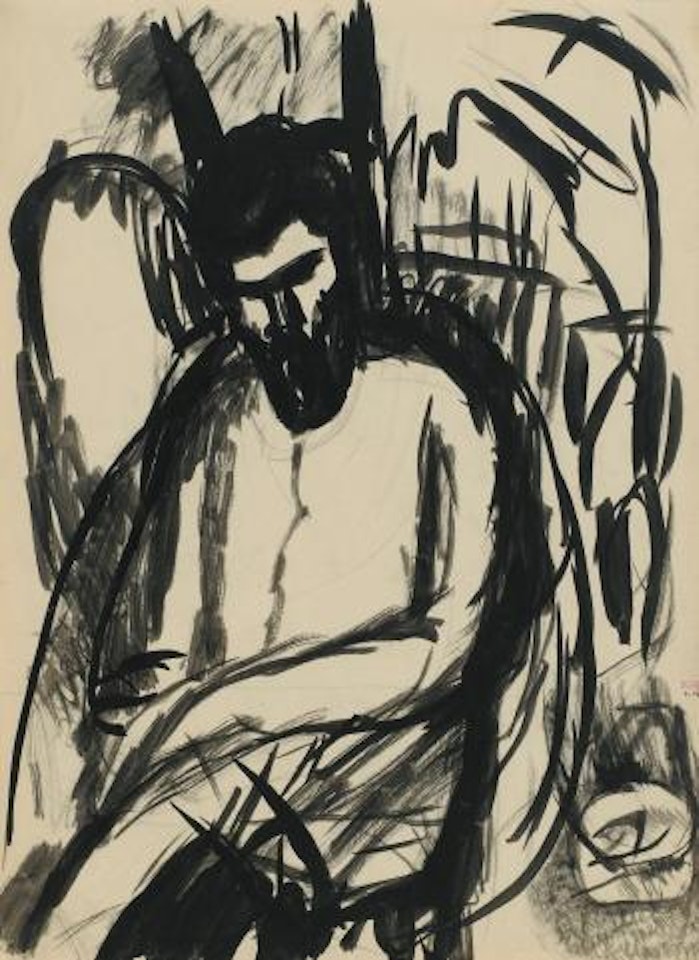 Portrait De Brancusi Assis by Amedeo Modigliani