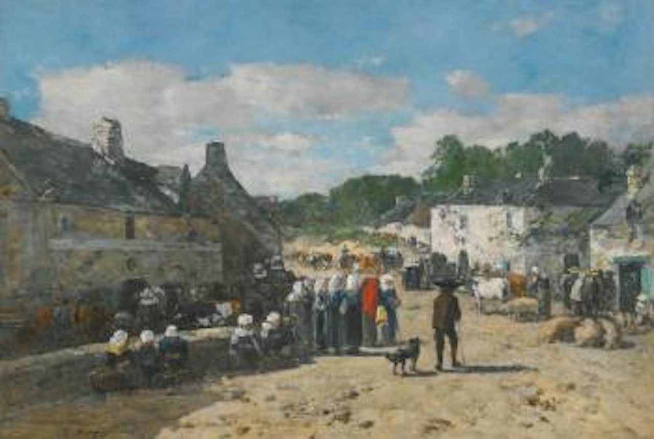 Jour De Foire En Bretagne by Eugène Boudin