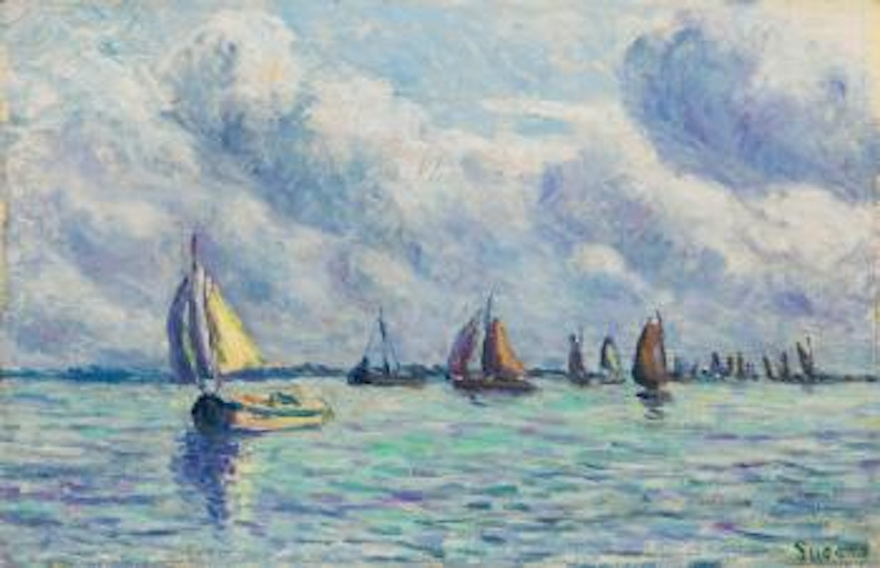 Bateaux Sur La Meuse à Rotterdam by Maximilien Luce