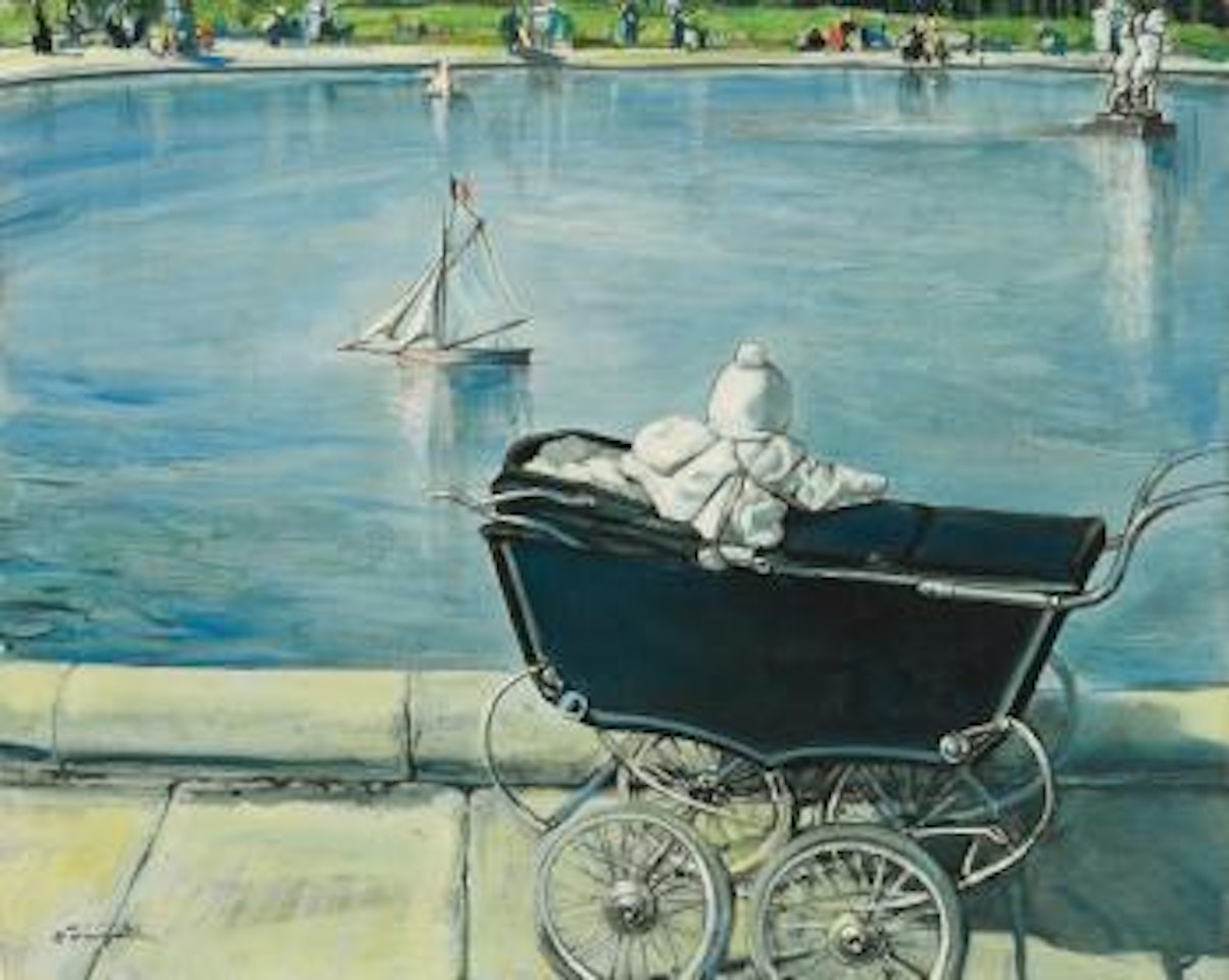 Bassin De Luxembourg, Paris by Leonard Tsuguharu Foujita