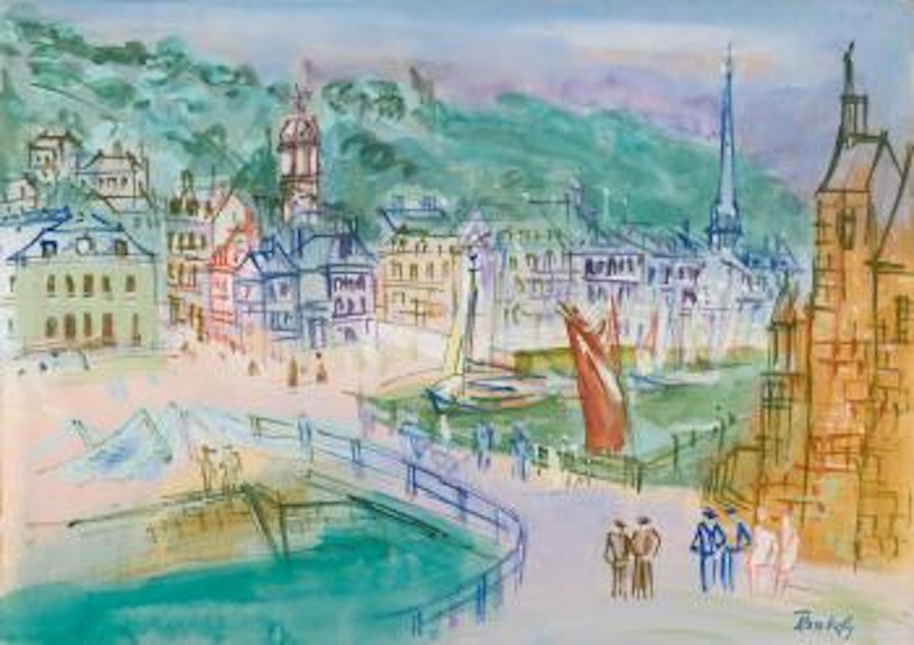 Honfleur, L'écluse Du Vieux Bassin by Jean Dufy