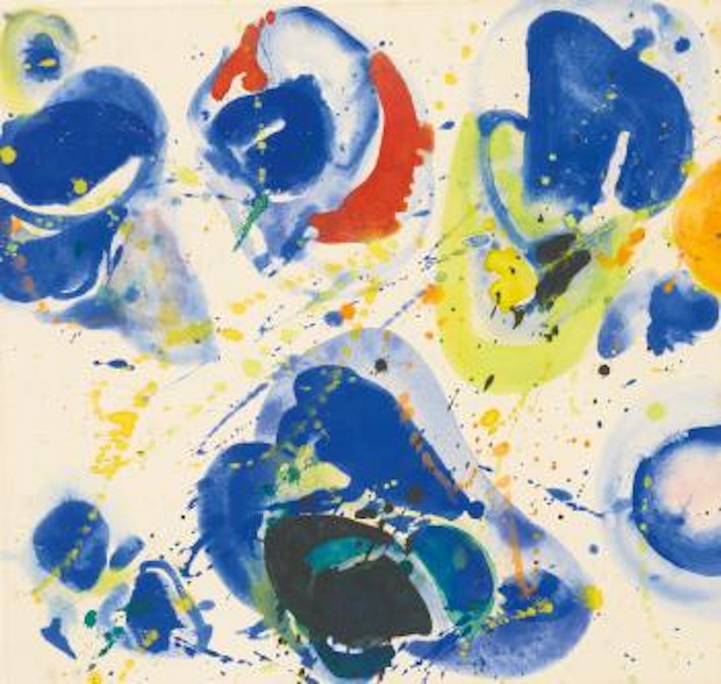 Blue With Red, Yellow And Orange by Sam Francis