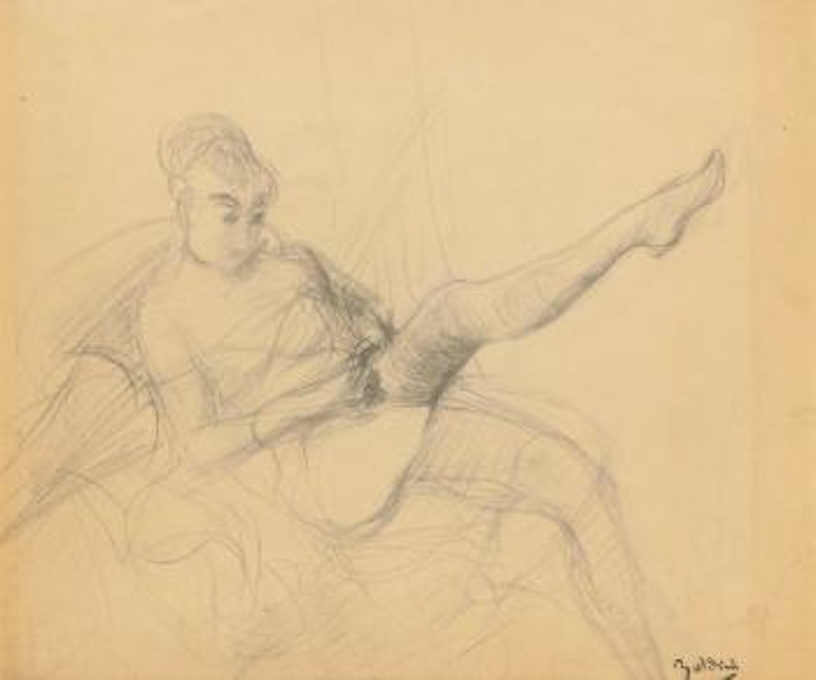 Seated Woman Putting On Her Stocking by Giovanni Boldini