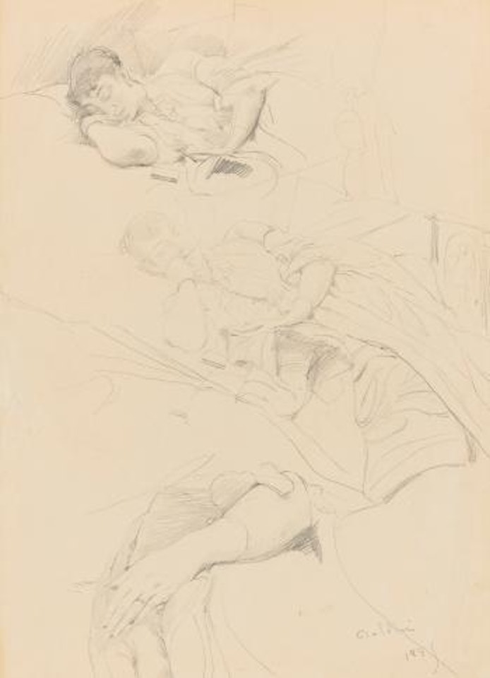 Sheet Of Studies Of a Sleeping Woman by Giovanni Boldini