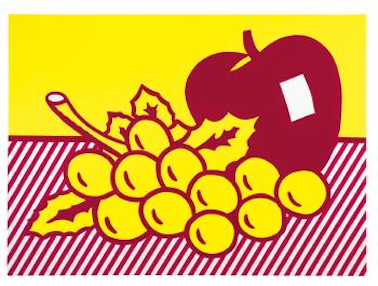 Still Life: Apple And Grapes by Roy Lichtenstein