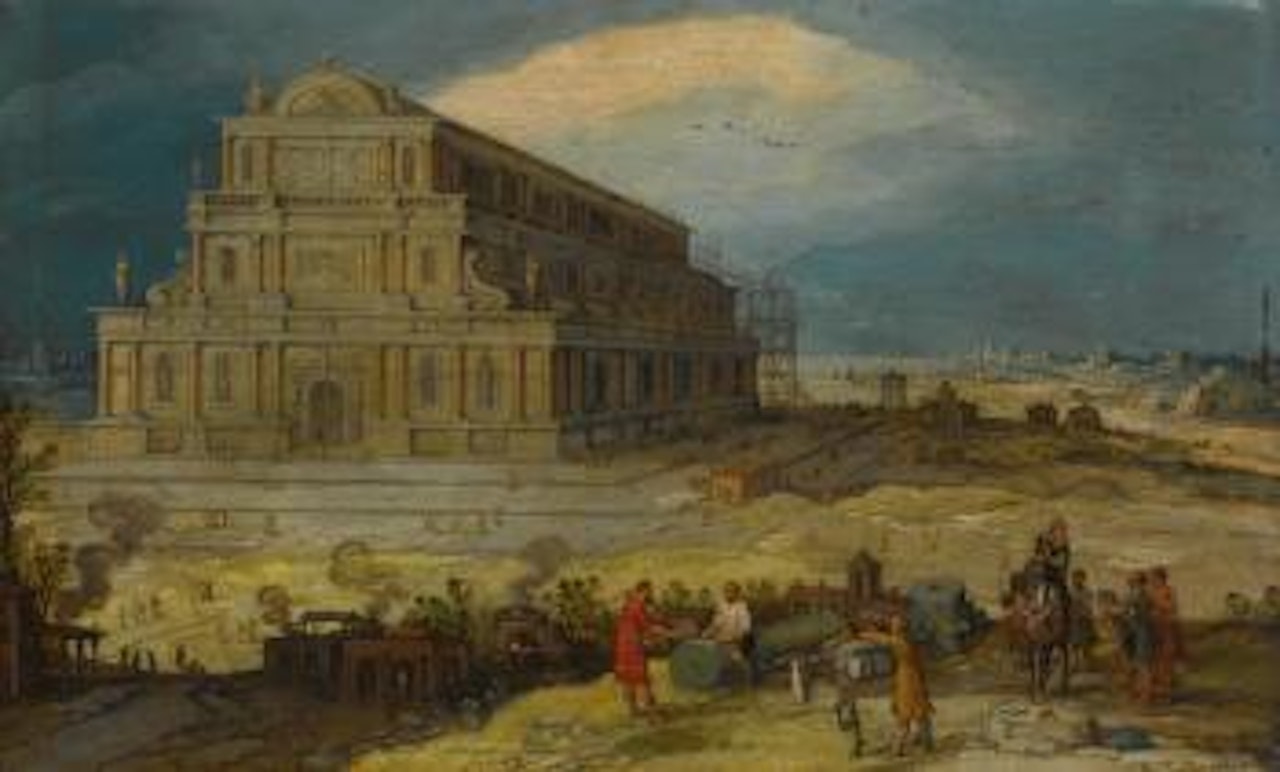 The Building Of The Temple Of Artemis At Ephesus by Hendrick van Cleve