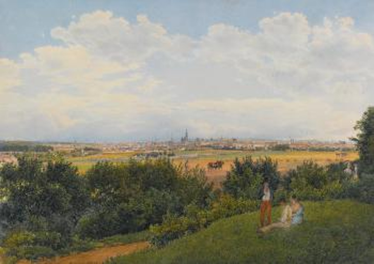 A View Of Vienna From The Prater With Figures In The Foreground by Rudolf von Alt