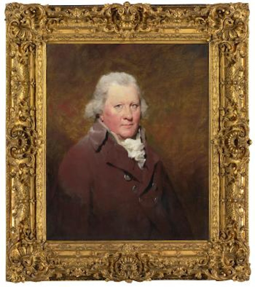 Portrait Of Captain David Kinloch, R.N. (1736 - 1818), Half Length, Dressed In a Snuff Brown, Double Breasted Jacket With Brass Buttons And a White Frilled Jabot by Henry Raeburn