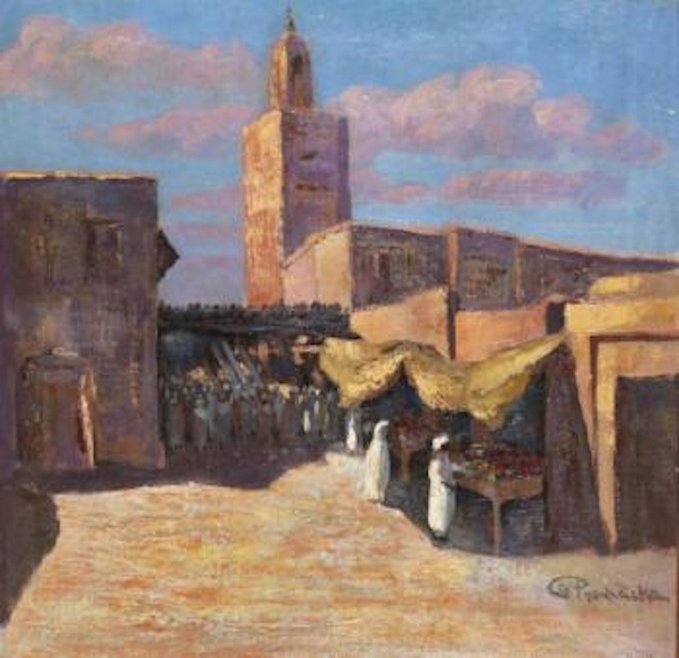 Marché aux abords d’une mosquée by Antonín Prochazka