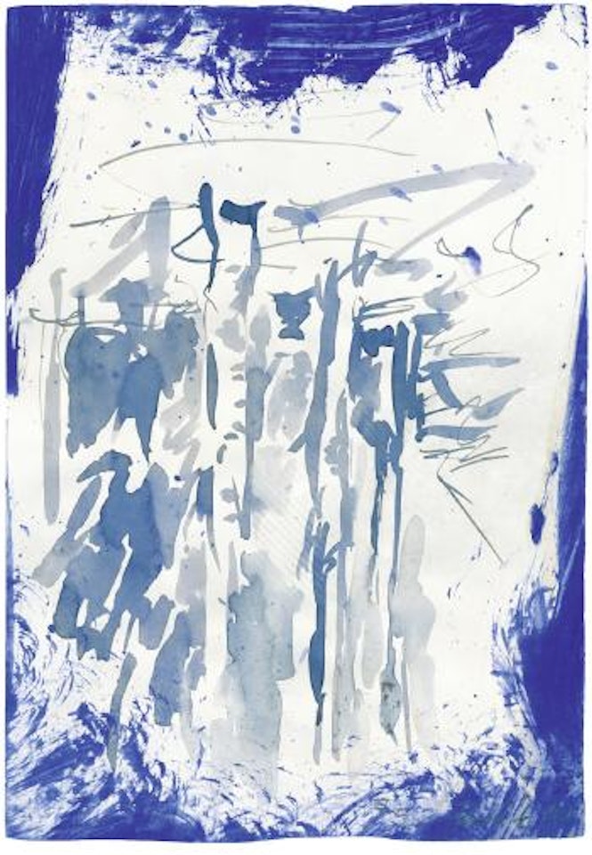 Komposition in Blau by Georg Baselitz