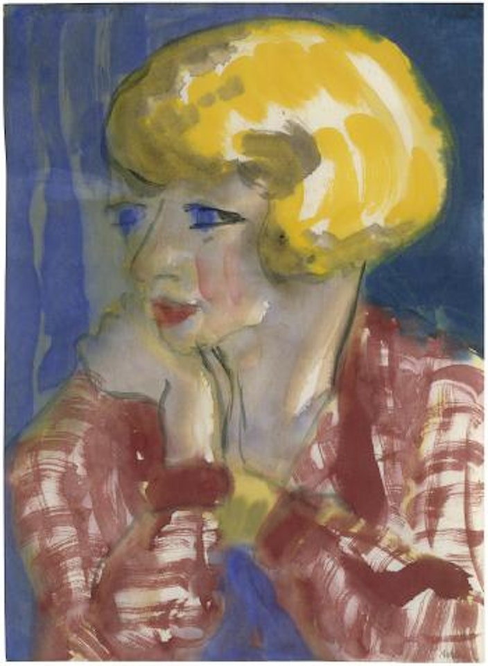 Bildnis einer blonden Dame im Halbprofil by Emil Nolde