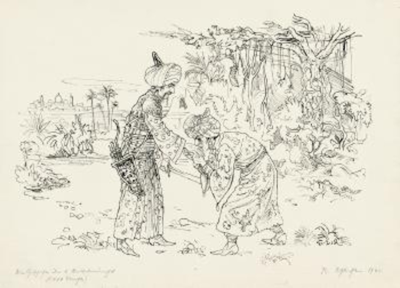 Die Geschichte des 1. Bettelmönchs (1001 Nacht) by Rudolf Schlichter