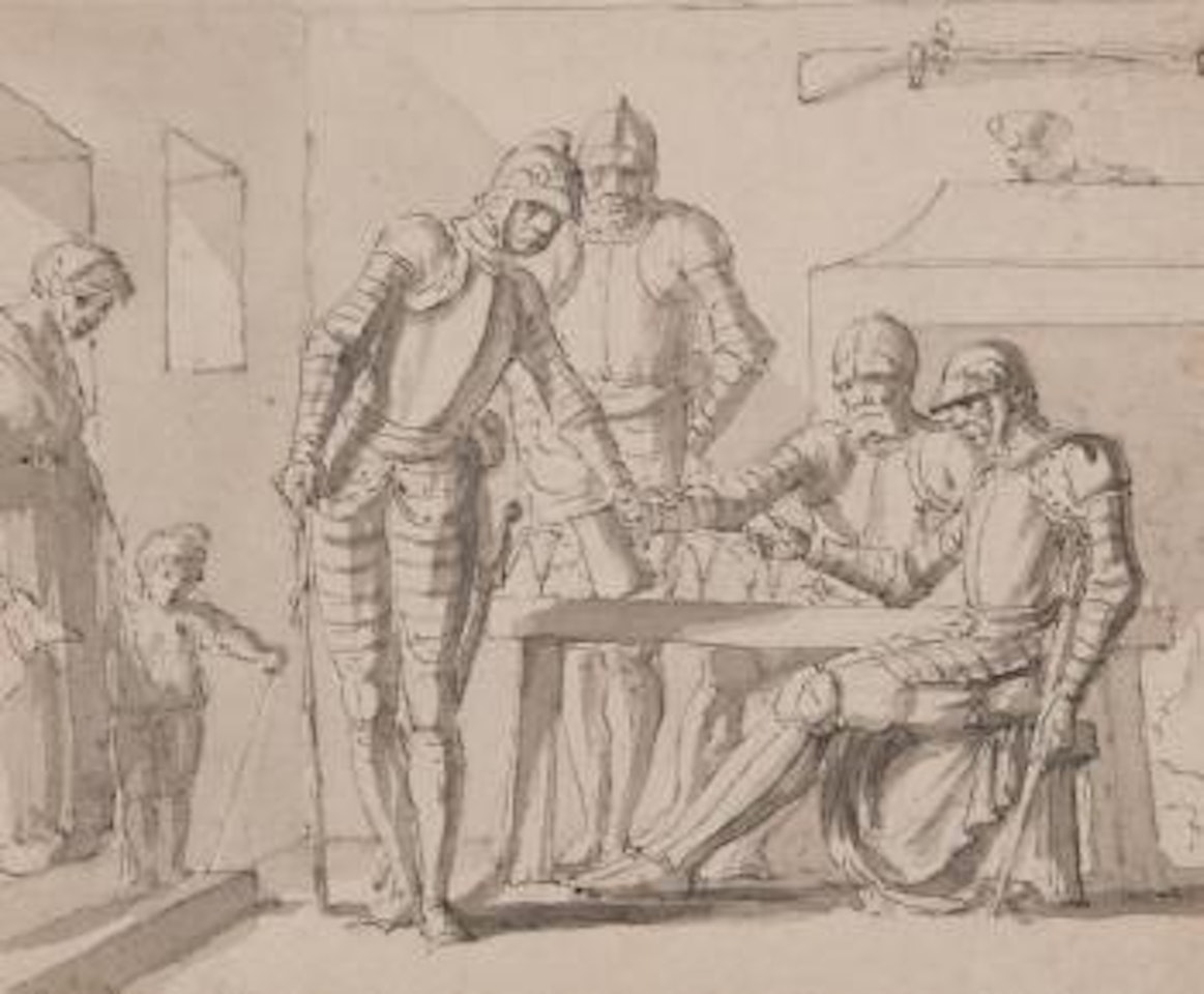 Soldat à la taverne by Louis-Félix de la Rue