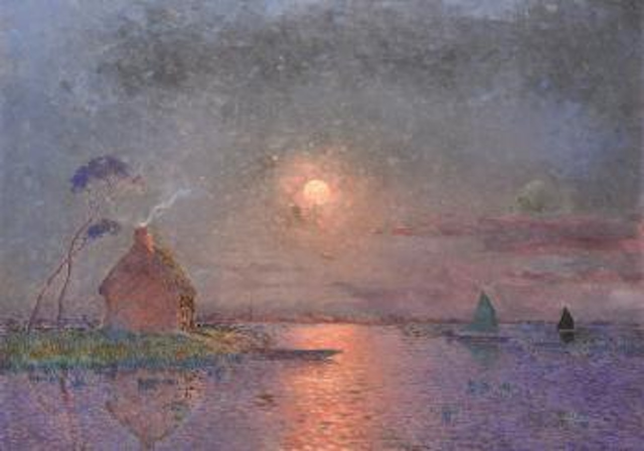 Coucher de soleil en Brière sur l'eau by Ferdinand du Puigaudeau