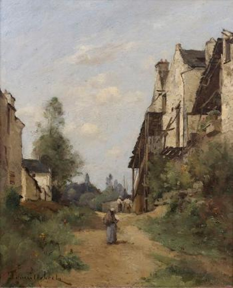 Hameau avec paysans by Paul Désiré Trouillebert