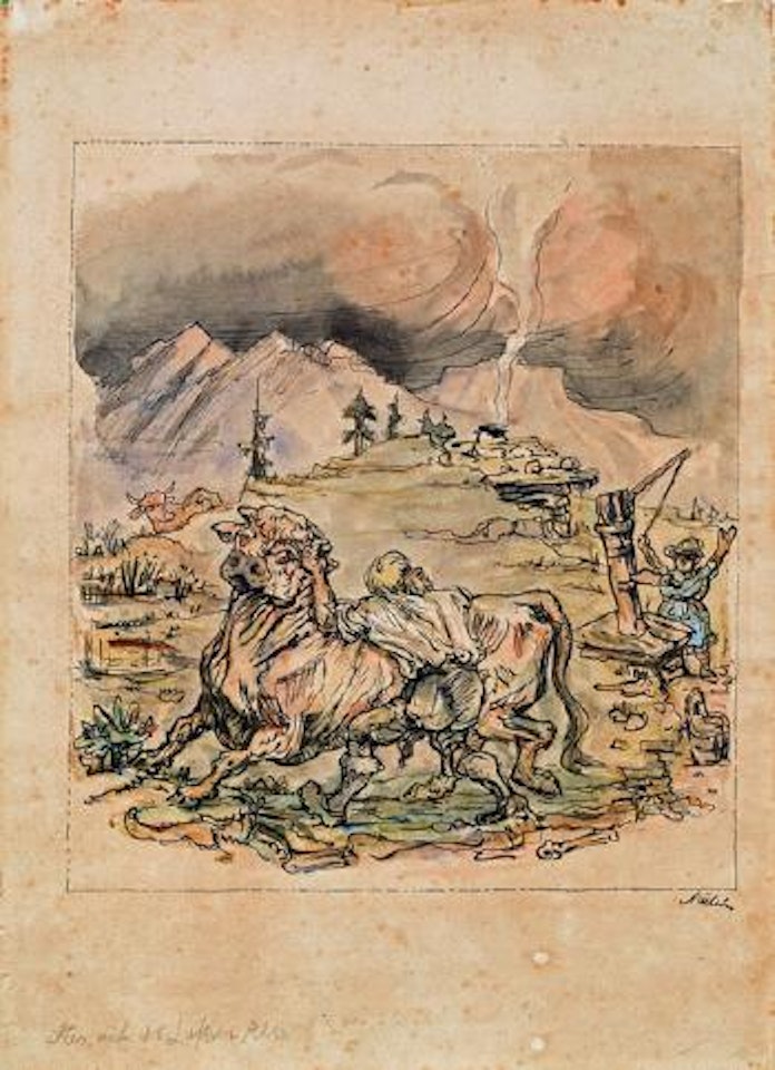 Stier auf der Loferer Alm by Alfred Kubin