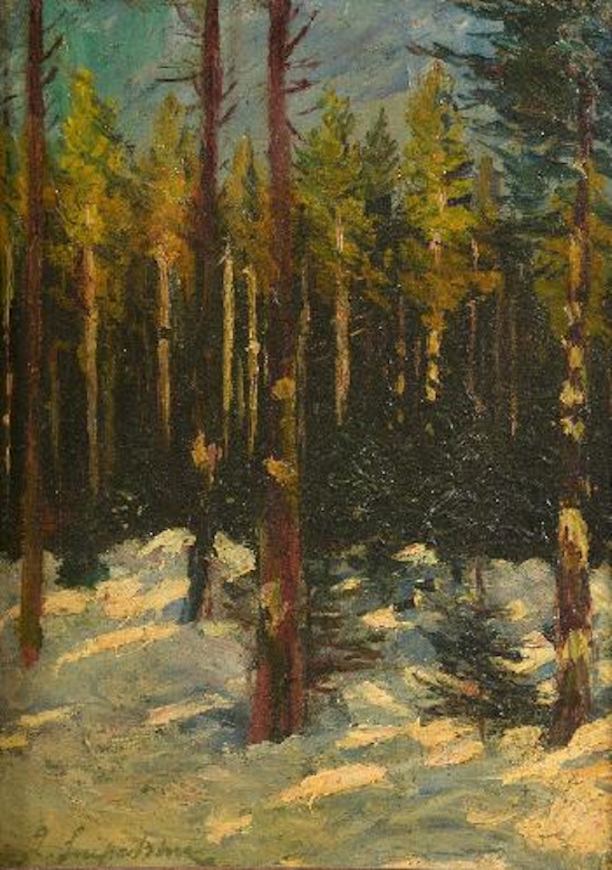 Forêt sous la neige by Georgij Aleksandrovic Lapschin