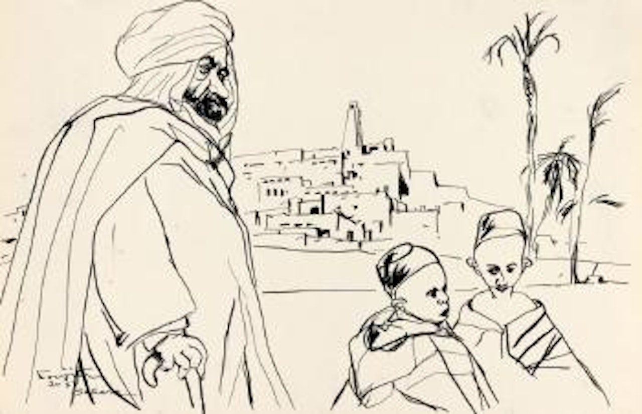 Bedouin amenant à la ville ses enfants by Leonard Tsuguharu Foujita