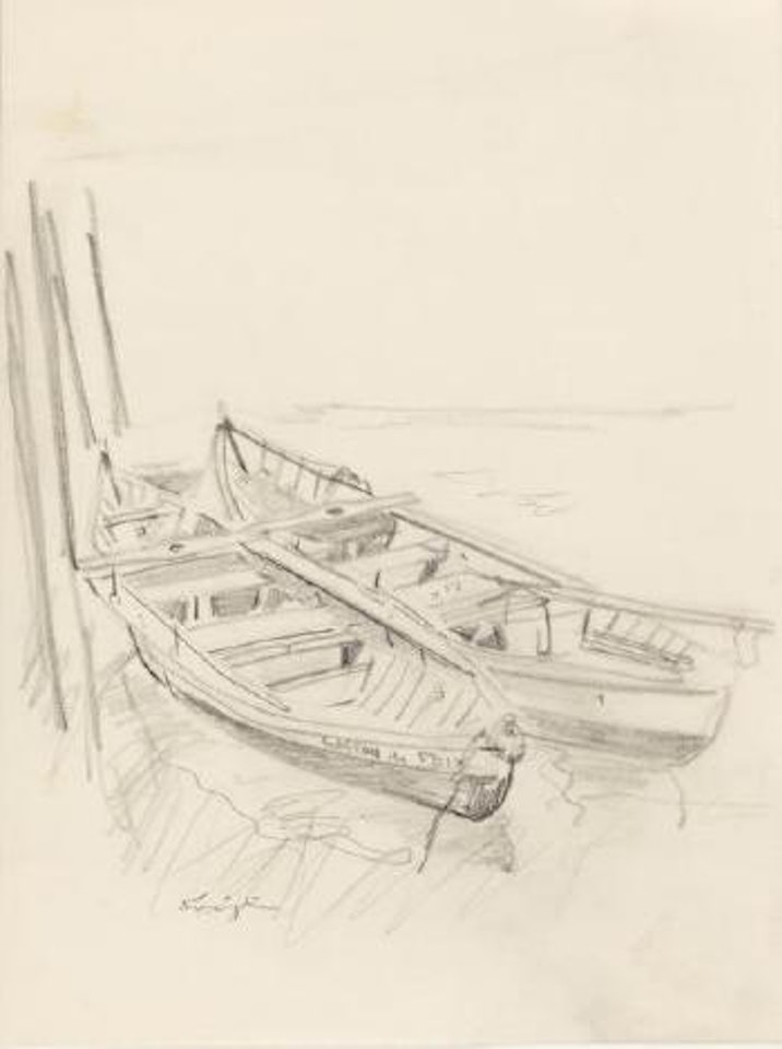Barques à marée basse by Leonard Tsuguharu Foujita