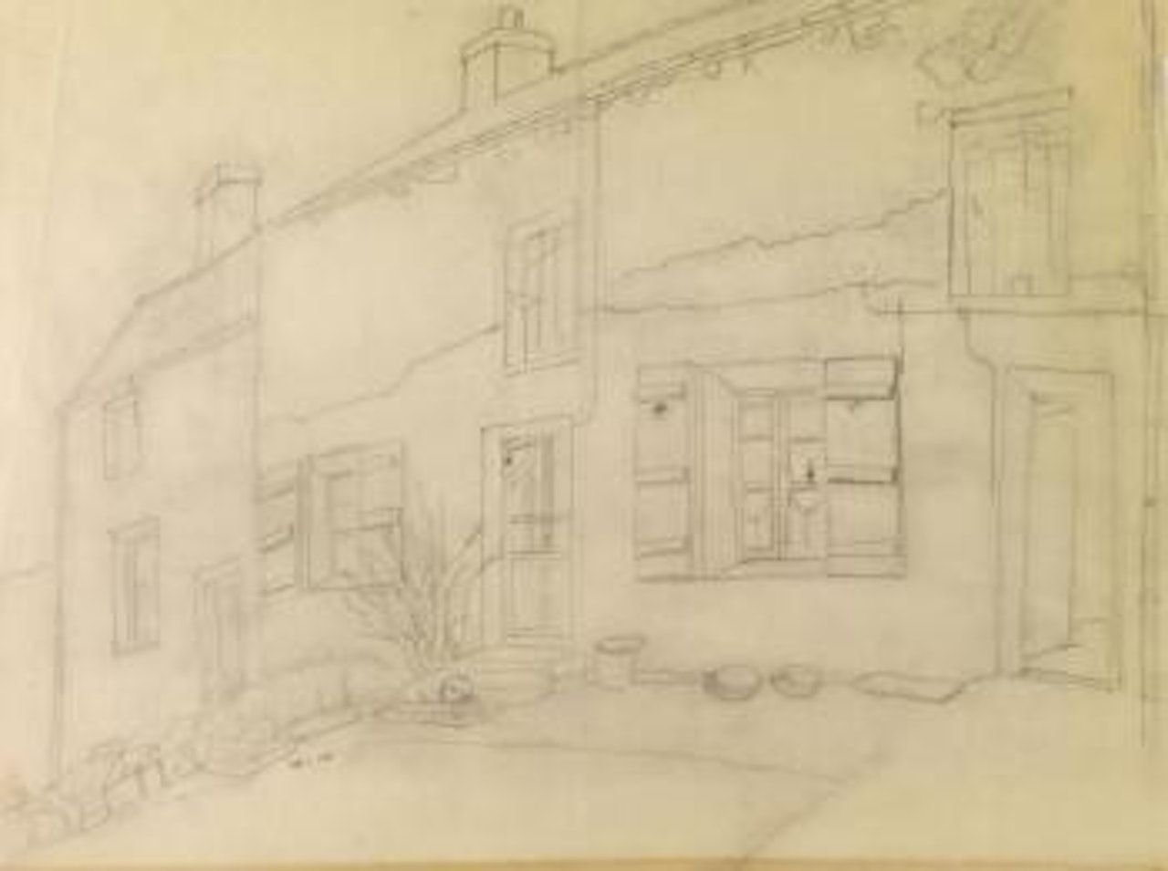 Paysage - maison à Villiers-le-Bacle by Leonard Tsuguharu Foujita