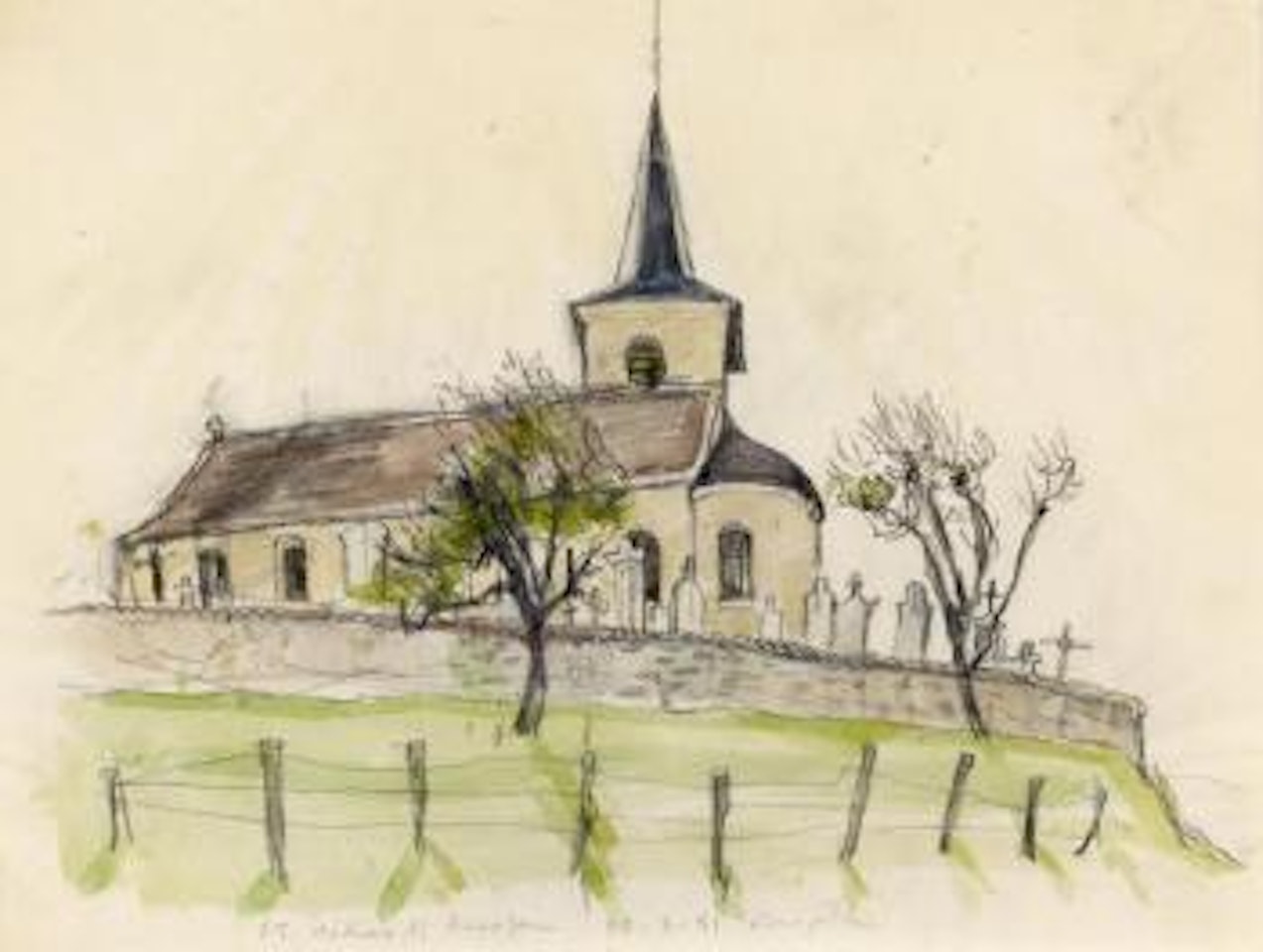 Le cimetière by Leonard Tsuguharu Foujita