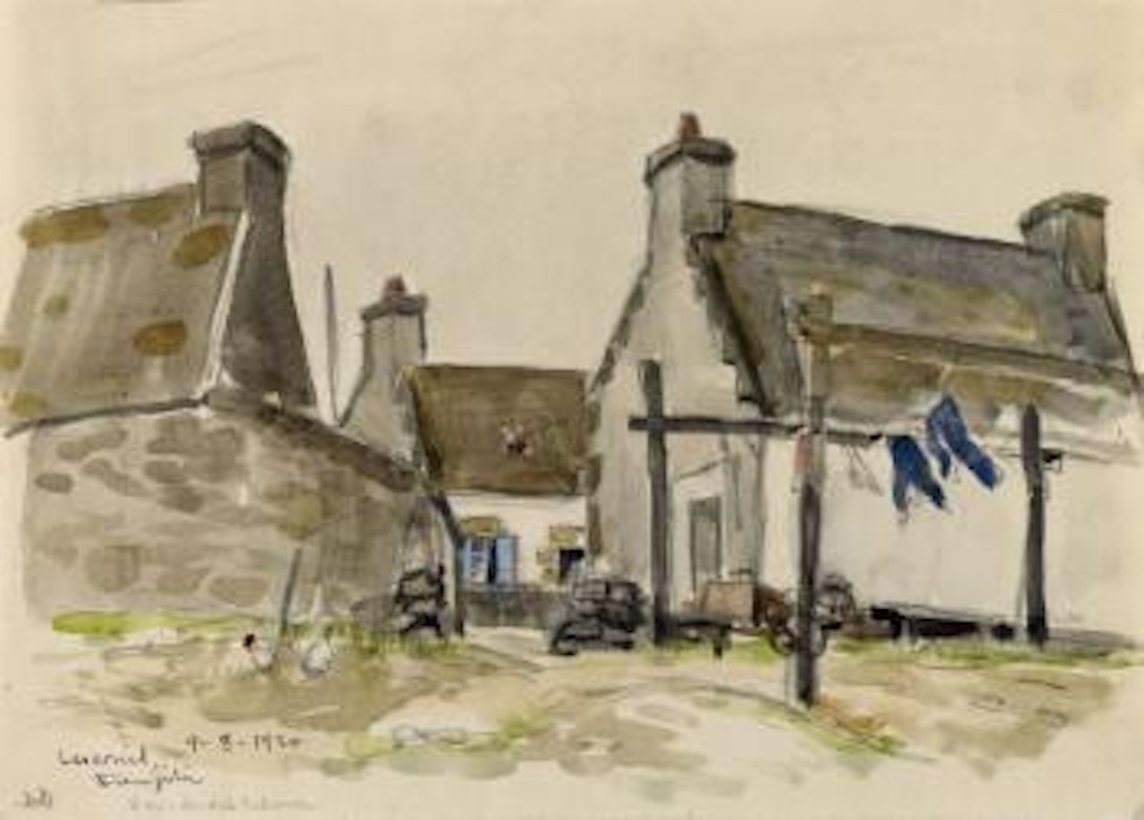 L'arrière-cour by Leonard Tsuguharu Foujita
