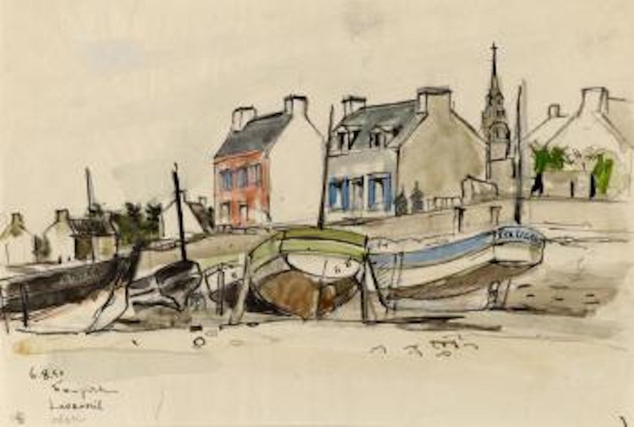 Marée basse, à Lesconil by Leonard Tsuguharu Foujita