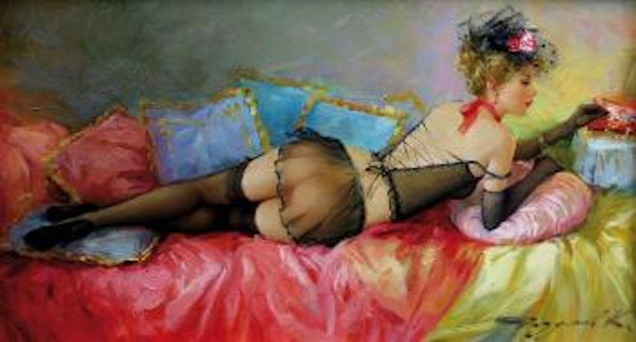Jeune fille allongée by Constantin Razoumov