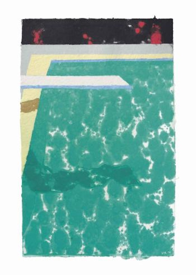 Green Pool with Diving Board and Shadow by David Hockney
