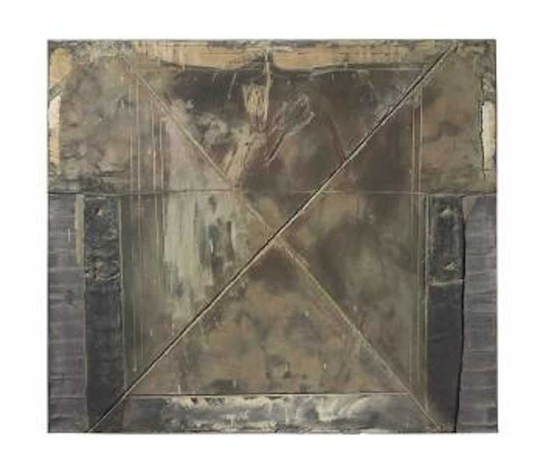 Gran ics gratada sobre gris (Large X Scraped into Grey) by Antoni Tapies