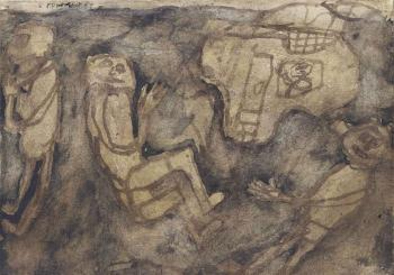 Quatre personnages dont un Ã  la fenÃªtre (Four Characters with One at the Window) by Jean Dubuffet