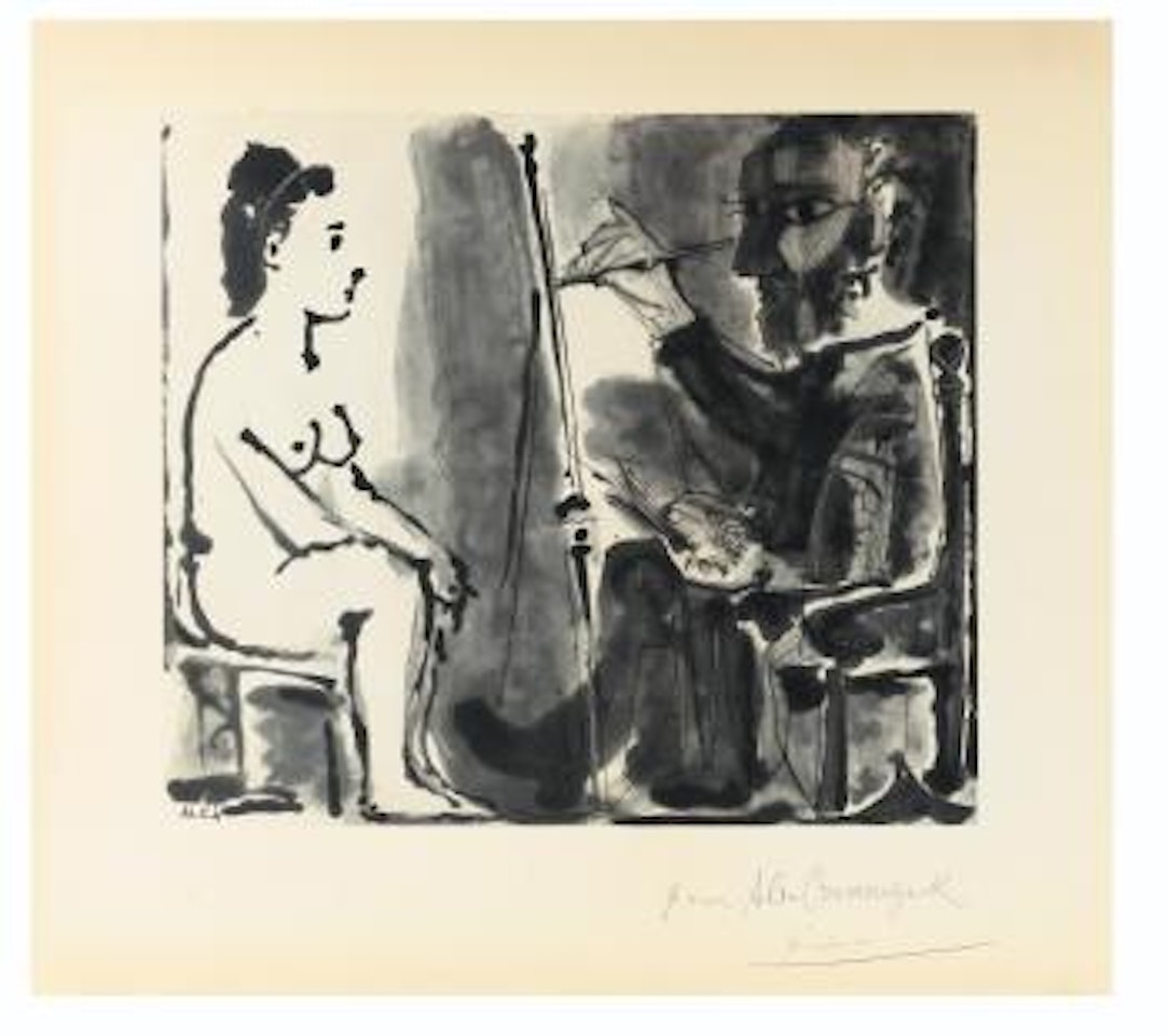 Peintre Et ModÃ¨le Au Tabouret by Pablo Picasso