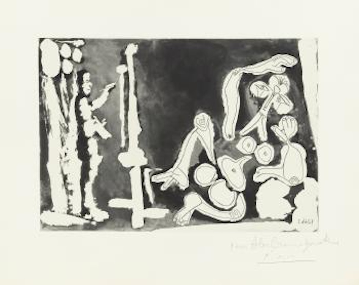 Peintre Et ModÃ¨le AppuyÃ© Sur Un Coussin by Pablo Picasso