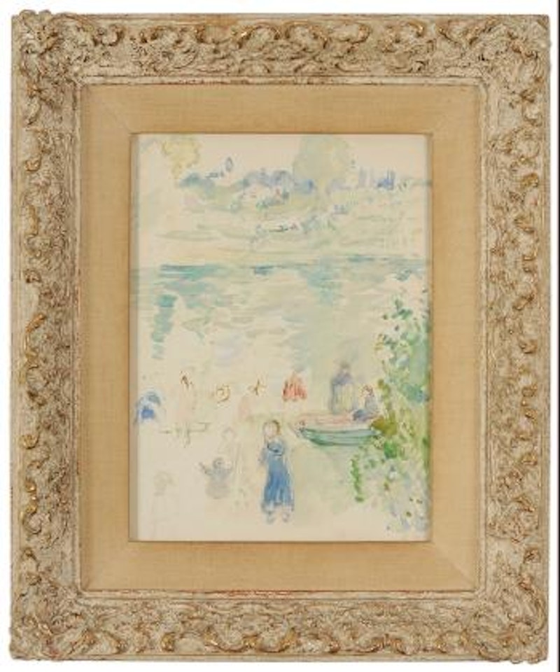Au bord de la Seine á Valvins by Berthe Morisot