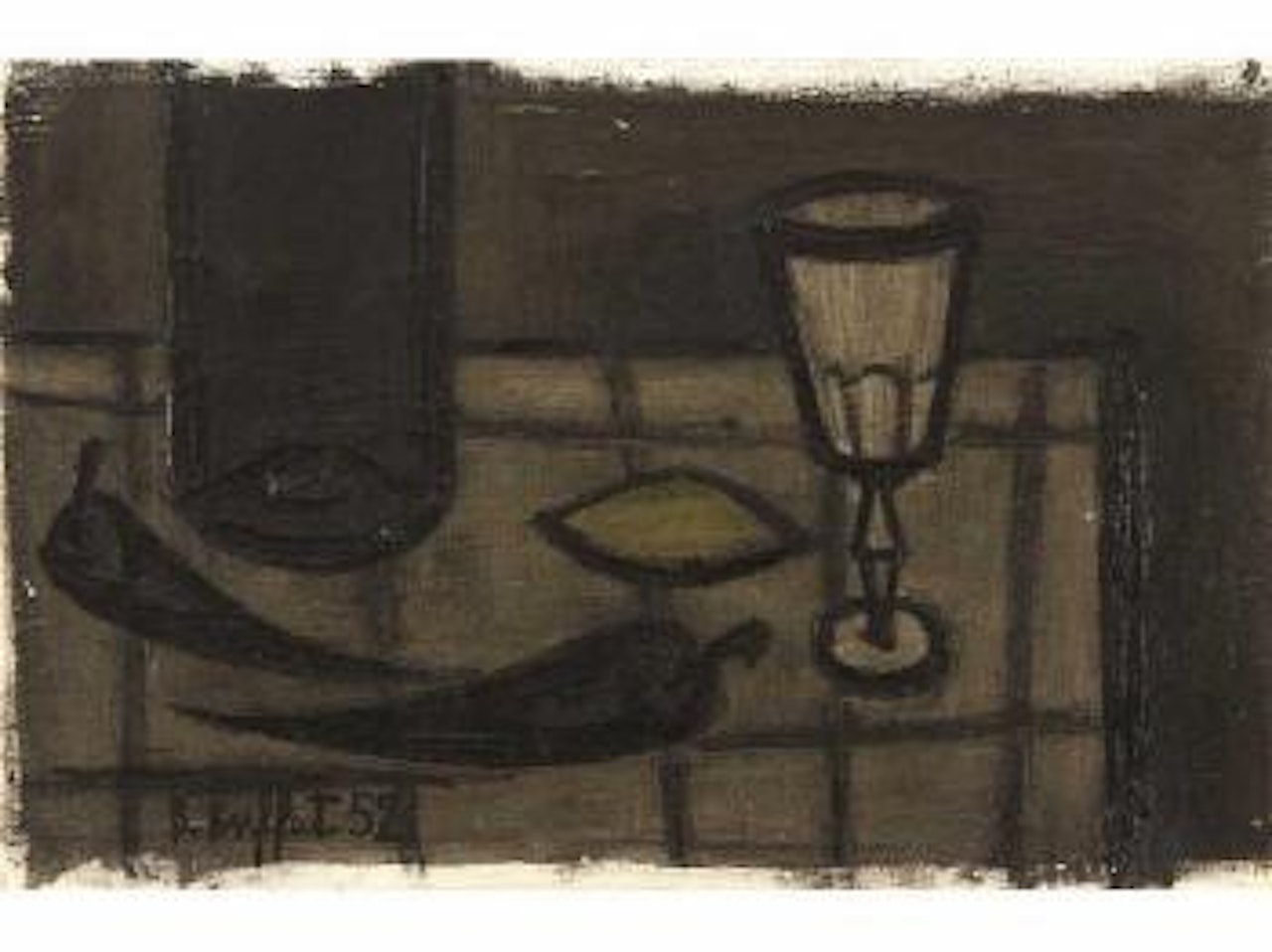 Nature morte au verre by Bernard Buffet