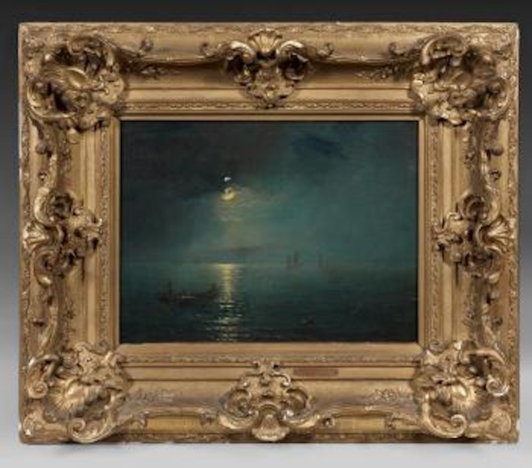 Bord de mer en Crimée au clair de lune by Russian School