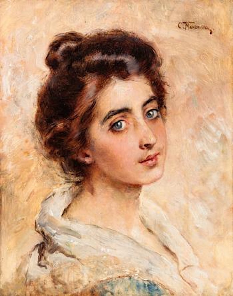Portrait of a young woman by Konstantin Makovsky