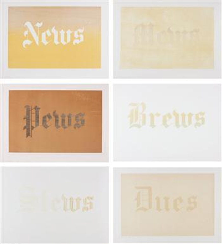 News, Mews, Pews, Brews, Stews & Dues by Ed Ruscha