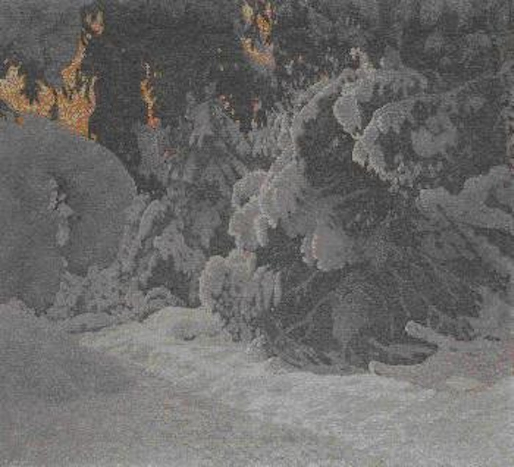 Landschaft im Schnee by Gustaf Fjaestad