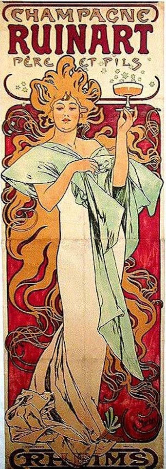 Champagne Ruinart by Alphonse Mucha