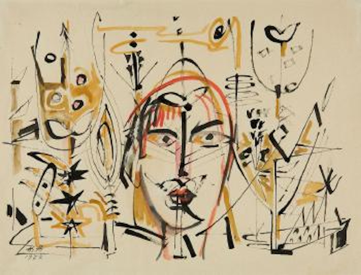 Komposition mit Kopf by Hannah Höch