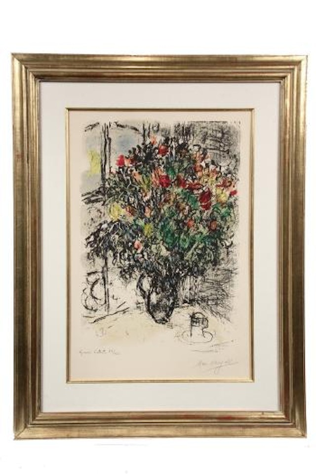 Le bouquet rouge by Marc Chagall