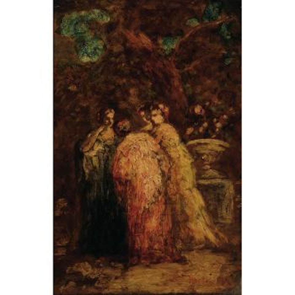 Ladies on a terrace by Adolphe Monticelli