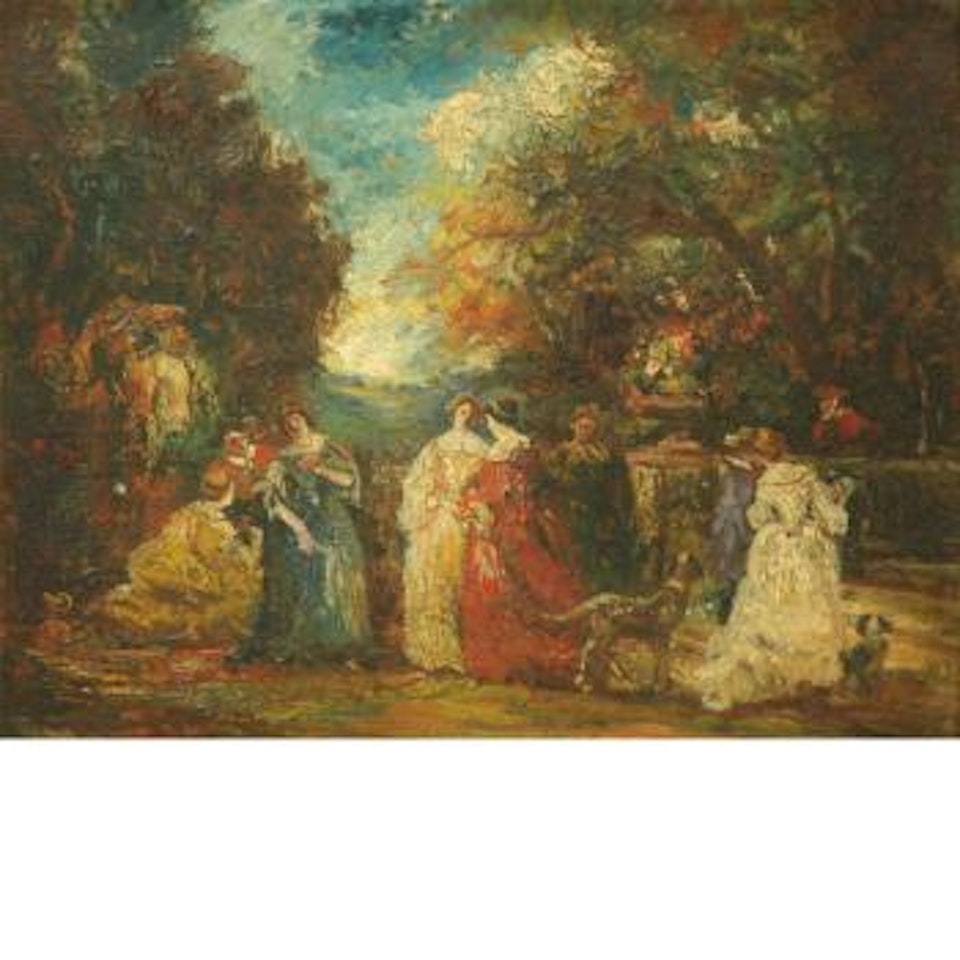 Garden party by Adolphe Monticelli
