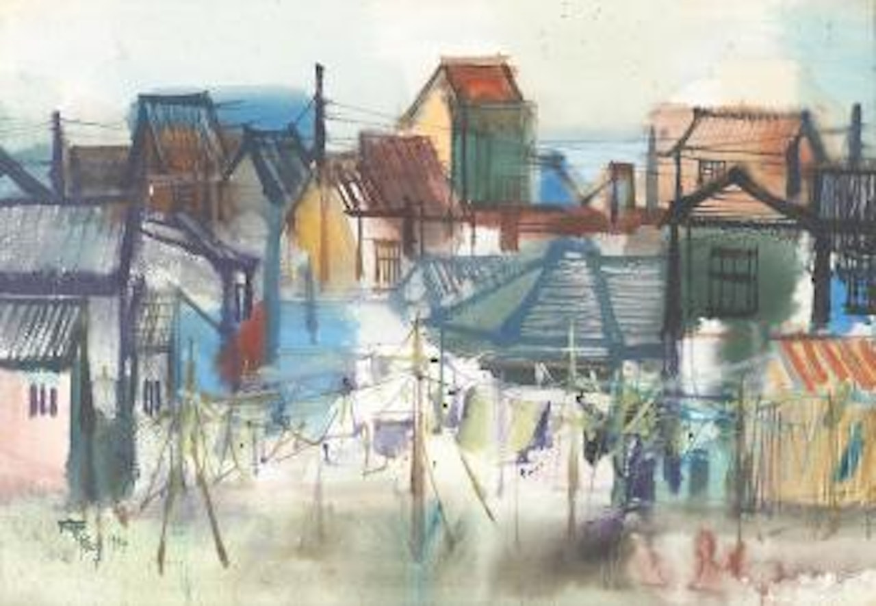 Village Scene by Xi Dejin