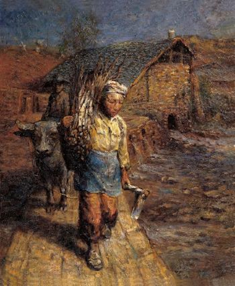 Homeland Portraits - A Farmer Walking On The Bank by Luo Zhongli