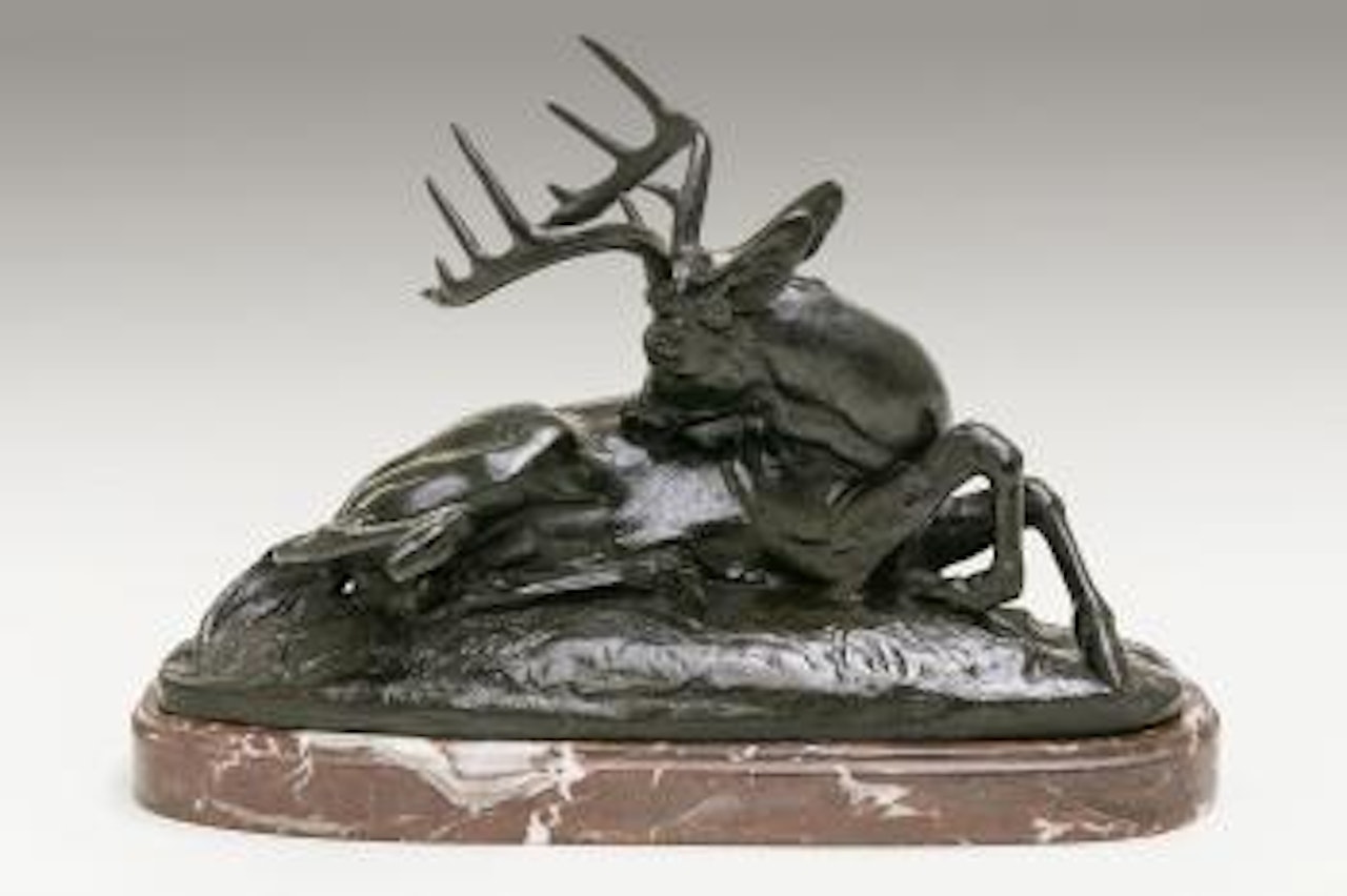 Cerf de Virginie, couché by Antoine-Louis Barye