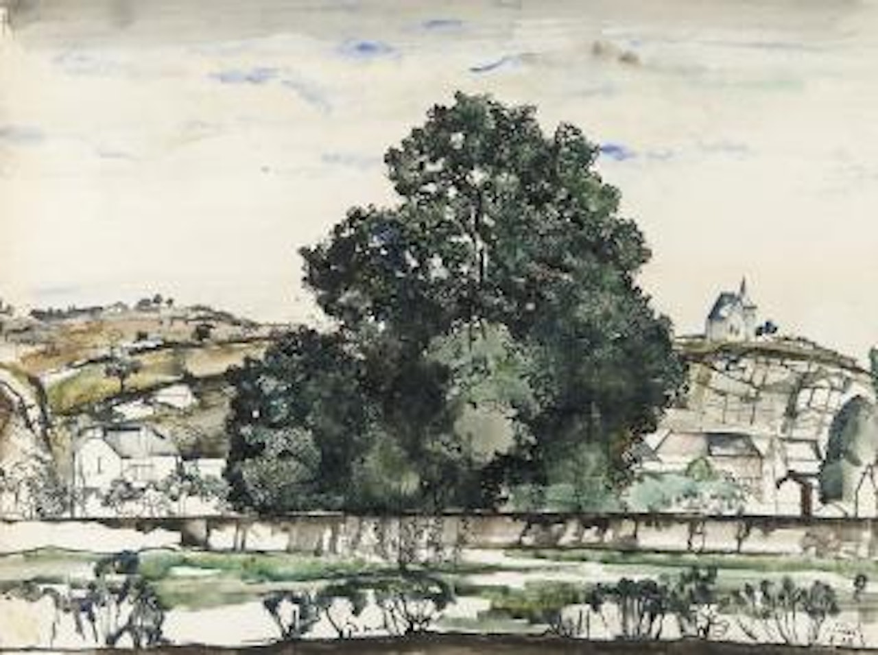 St. Etienne-au-Mont vu de Ahin by Paul Delvaux