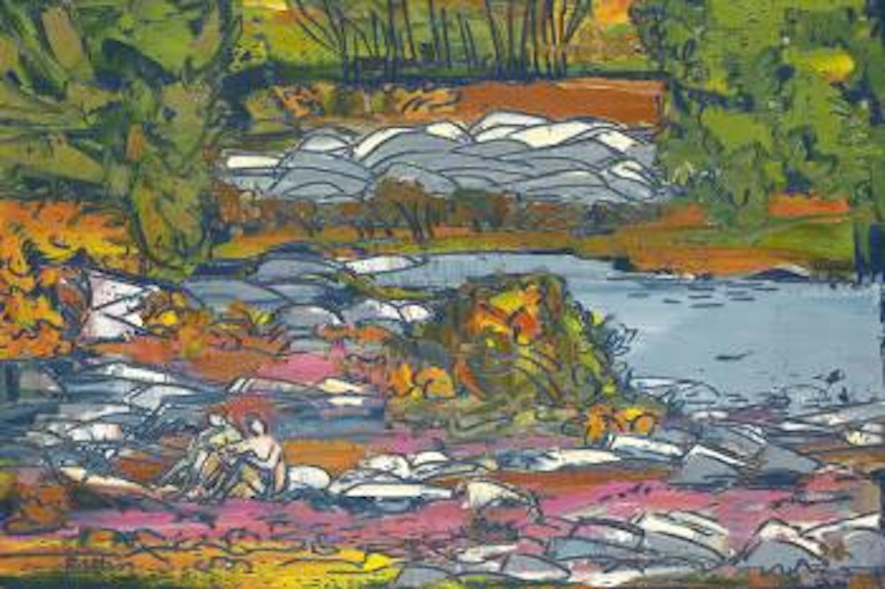Bathers in a landscape by Walter Battiss