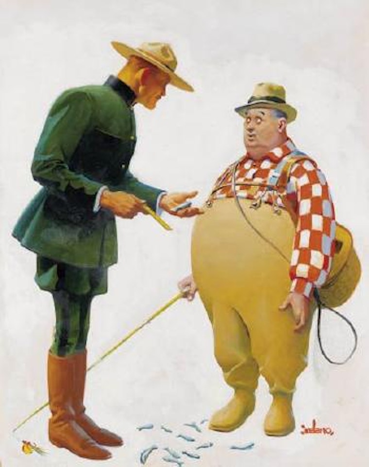 Fisherman and Cop by Gerard Curtis Delano